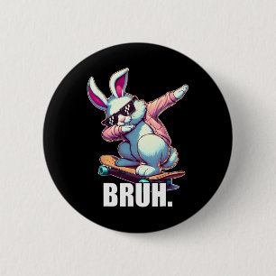 Bruh Meme Paasdag Funny Bunny Eggs Tiener Boys K Ronde Button 5,7 Cm