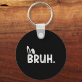 Bruh Meme Paasdag Funny Bunny Eggs Tiener Boys K Sleutelhanger (Voorkant)