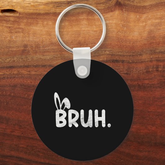 Bruh Meme Paasdag Funny Bunny Eggs Tiener Boys K Sleutelhanger (Voorkant)