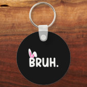 Bruh Meme Paasdag Funny Bunny Eggs Tiener Boys K Sleutelhanger (Voorkant)