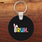 Bruh Meme Paasdag Funny Bunny Eggs Tiener Boys K Sleutelhanger (Voorkant)