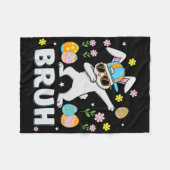 Bruh Meme Paasdag Funny Dabbing Bunny Eggs Boys Fleece Deken (Voorkant (Horizontaal))