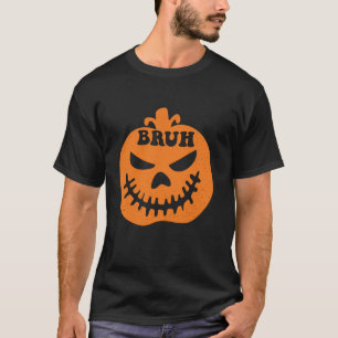 Bruh Meme Pumpkin Spooky Funny Halloween Boys Kind T-shirt