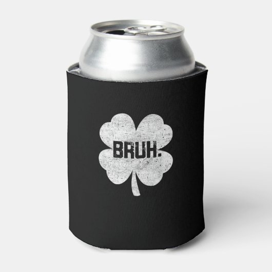 Bruh Meme Shamrock Funny St Patricks Day Tiener Bo Blikjeskoeler (Blikje Voorkant)