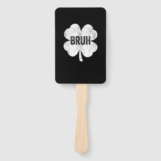 Bruh Meme Shamrock Funny St Patricks Day Tiener Bo Handwaaier (Voorkant)