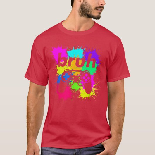 Bruh Meme Videogame Controller Cool Gamer Jongen T-shirt (Voorkant)