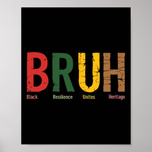 Bruh Meme vieren Black History Month Mannen Vrouwe Poster