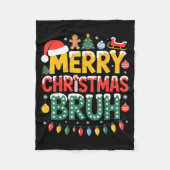 Bruh Merry Christmas Santa Hat Ugly Sweater Theme  Fleece Deken (Voorkant)