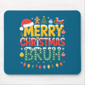 Bruh Merry Christmas Santa Hat Ugly Sweater Theme  Muismat (Voorkant)