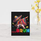Bruh Mexican Boy Dabbing Poncho Cinco de Mayo Kind Kaart (Gele Bloem)