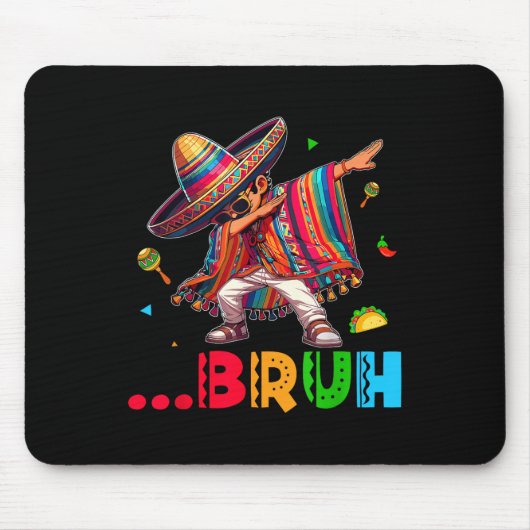 Bruh Mexican Boy Dabbing Poncho Cinco de Mayo Kind Muismat (Voorkant)