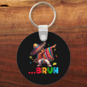 Bruh Mexican Boy Dabbing Poncho Cinco de Mayo Kind Sleutelhanger (Voorkant)