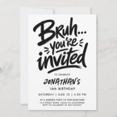 Bruh Modern Koele Typografie Graffiti Script 16e Kaart (Voorkant)