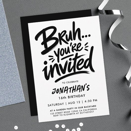 Bruh Modern Koele Typografie Graffiti Script 16e Kaart