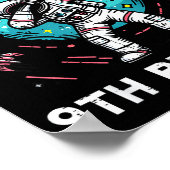 Bruh My 9th Birthday Astronaut Dab 9 Bday Boys Gir Poster (Hoek)