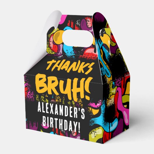 Bruh Neon Graffiti Hip Hop Street Art Birthday Bedankdoosjes (Voorkant Zijde)