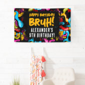 Bruh Neon Graffiti Hip Hop Street Art Birthday Spandoek (Insitu)