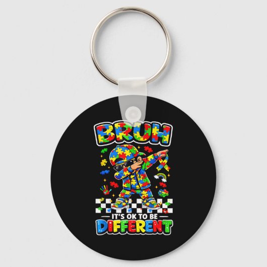 Bruh om anders te zijn puzzel autisme bewustzijn j sleutelhanger (Voorkant)