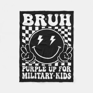 Bruh Paarse voor Kinder maand Military Ch Fleece Deken