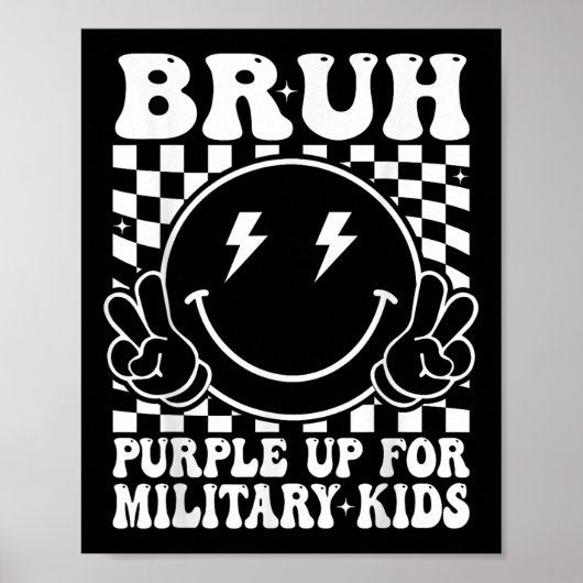 Bruh Paarse voor Kinder maand Military Ch Poster (Voorkant)