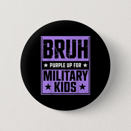 Bruh Paarse voor Kinder militaire kind Mo Ronde Button 5,7 Cm (Voorkant)