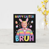 Bruh Paasdag Grappig Konijn Bunny Happy Easter Tr Kaart (Gele Bloem)