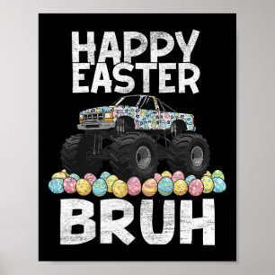 Bruh Paasdag Konijn Bunny Happy Easter Monster Poster