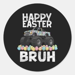 Bruh Paasdag Konijn Bunny Happy Easter Monster Ronde Sticker
