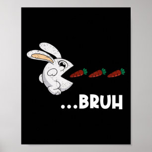 Bruh Paashaas Eten Chocolade Wortelen Konijn Poster