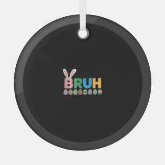 Bruh Paashaas Schattigee meme voor kinderen _12 Glas Ornament