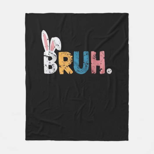 Bruh Paashaas Schattigee meme voor kinderen _2 Fleece Deken (Voorkant)