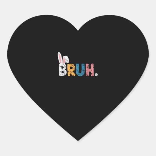 Bruh Paashaas Schattigee meme voor kinderen _2 Hart Sticker (Voorkant)