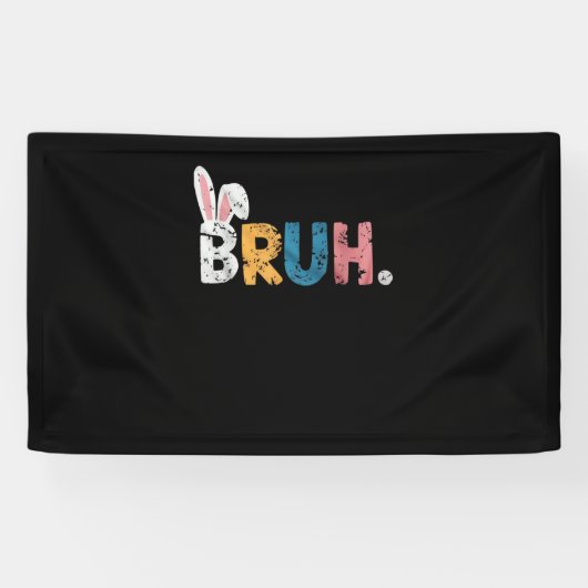 Bruh Paashaas Schattigee meme voor kinderen _2 Spandoek (Horizontaal)