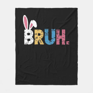 Bruh Paashaas Schattigee meme voor kinderen _3 Fleece Deken