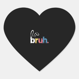 Bruh Paashaas Schattigee meme voor kinderen _4 Hart Sticker