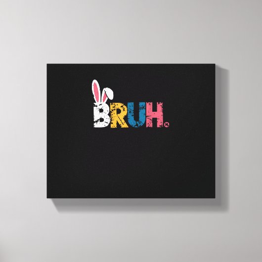 Bruh Paashaas Schattigee meme voor kinderen _6 Canvas Afdruk (Voorkant)