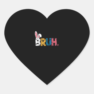Bruh Paashaas Schattigee meme voor kinderen _6 Hart Sticker
