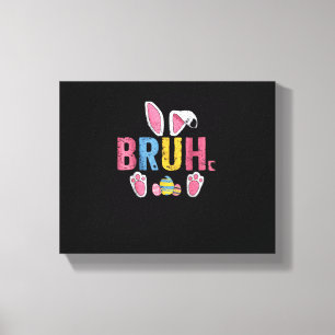 Bruh Paashaas Schattigee meme voor kinderen _7 Canvas Afdruk