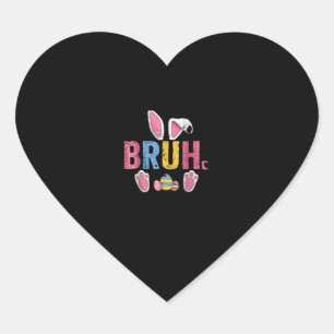 Bruh Paashaas Schattigee meme voor kinderen _7 Hart Sticker