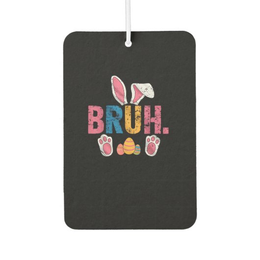 Bruh Paashaas Schattigee meme voor kinderen _8 Luchtverfrisser (Voorkant)