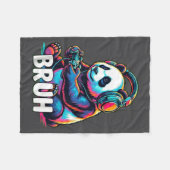 Bruh Panda Gamer With Headphones Controller Fleece Deken (Voorkant (Horizontaal))