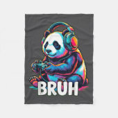 Bruh Panda Gamer With Headphones Controller  Fleece Deken (Voorkant)