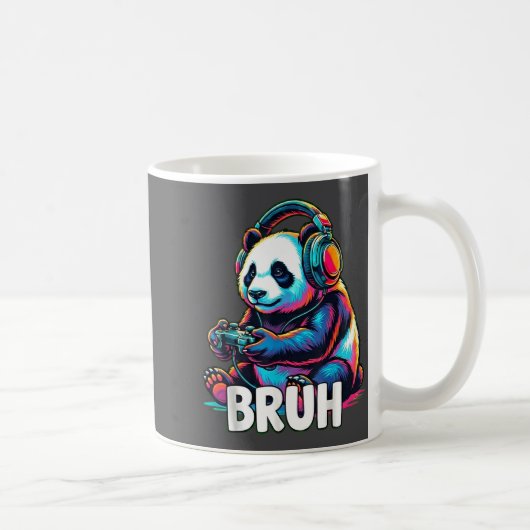Bruh Panda Gamer With Headphones Controller  Koffiemok (Rechts)
