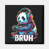 Bruh Panda Gamer With Headphones Controller  Magneet (Voorkant)