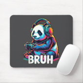 Bruh Panda Gamer With Headphones Controller Muismat (Met muis)