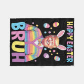 Bruh Pasen Dag Grappige Konijn Bunny Gelukkig Pase Fleece Deken (Voorkant (Horizontaal))