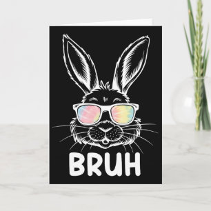 Bruh Pasen Dag Grappige Konijn Bunny Gezicht Gles Kaart