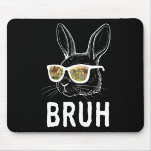 Bruh Pasen Funny Konijn Bunny Gezicht Gles Pasen Muismat