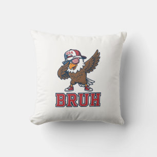 Bruh Patriotische Adelaar Vintage Gravure T-Shirt  Kussen