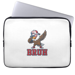 Bruh Patriotische Adelaar Vintage Gravure T-Shirt  Laptop Sleeve